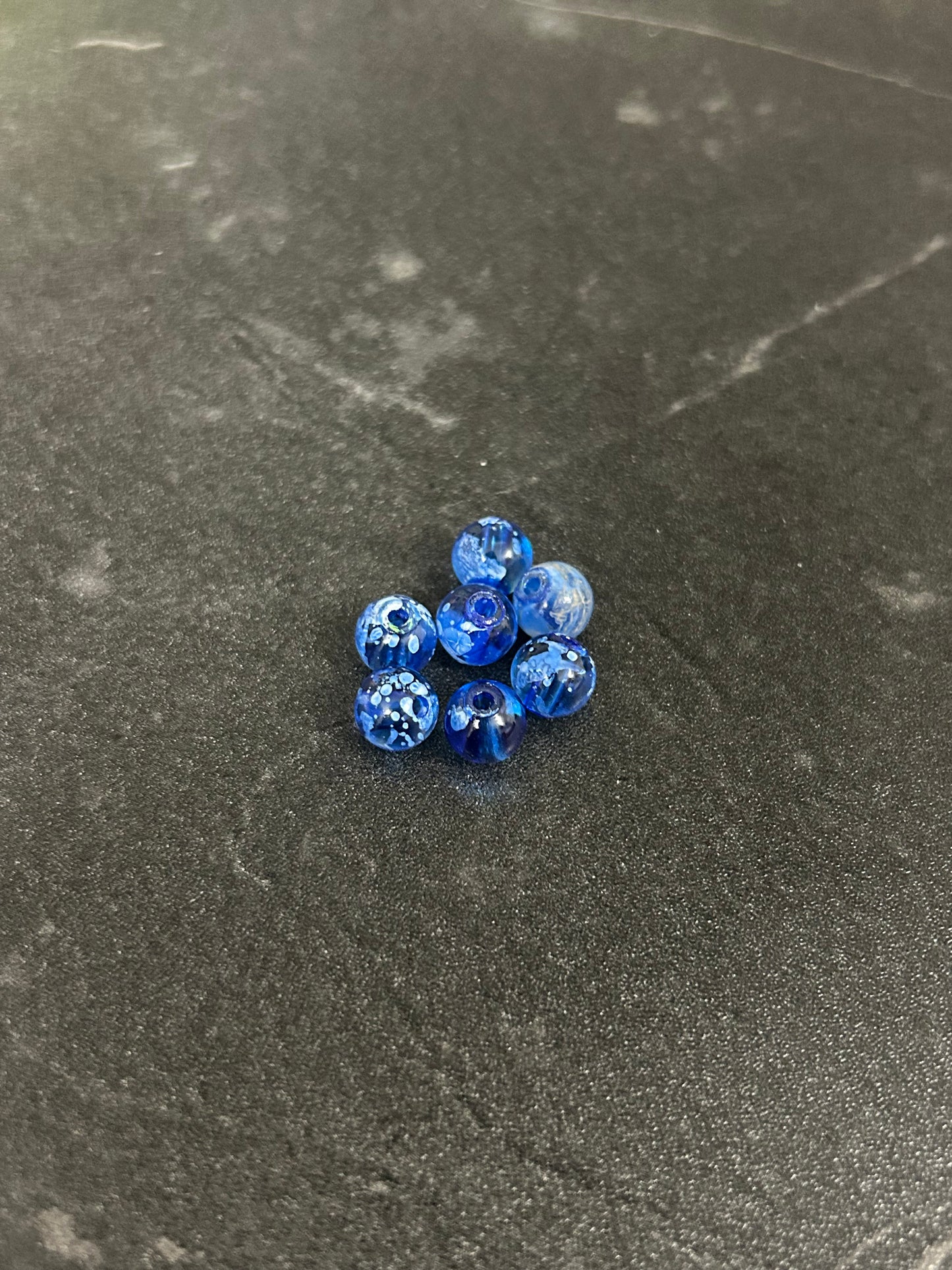 Neon Glow Series | Salmon & Trout beads | GlowN’ Roe | Cumulus Blue | 6mm | 20 count