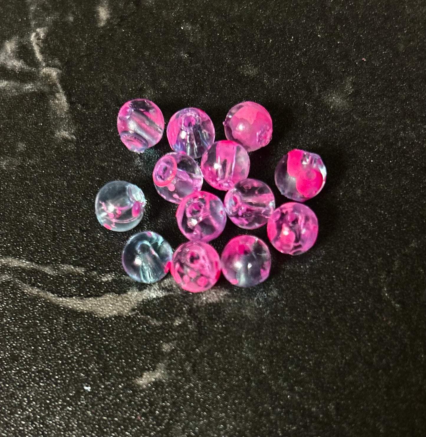 Neon Glow Series | Salmon & Trout beads| GlowN ’ Roe | Cotton Candy | 6mm | 20 count
