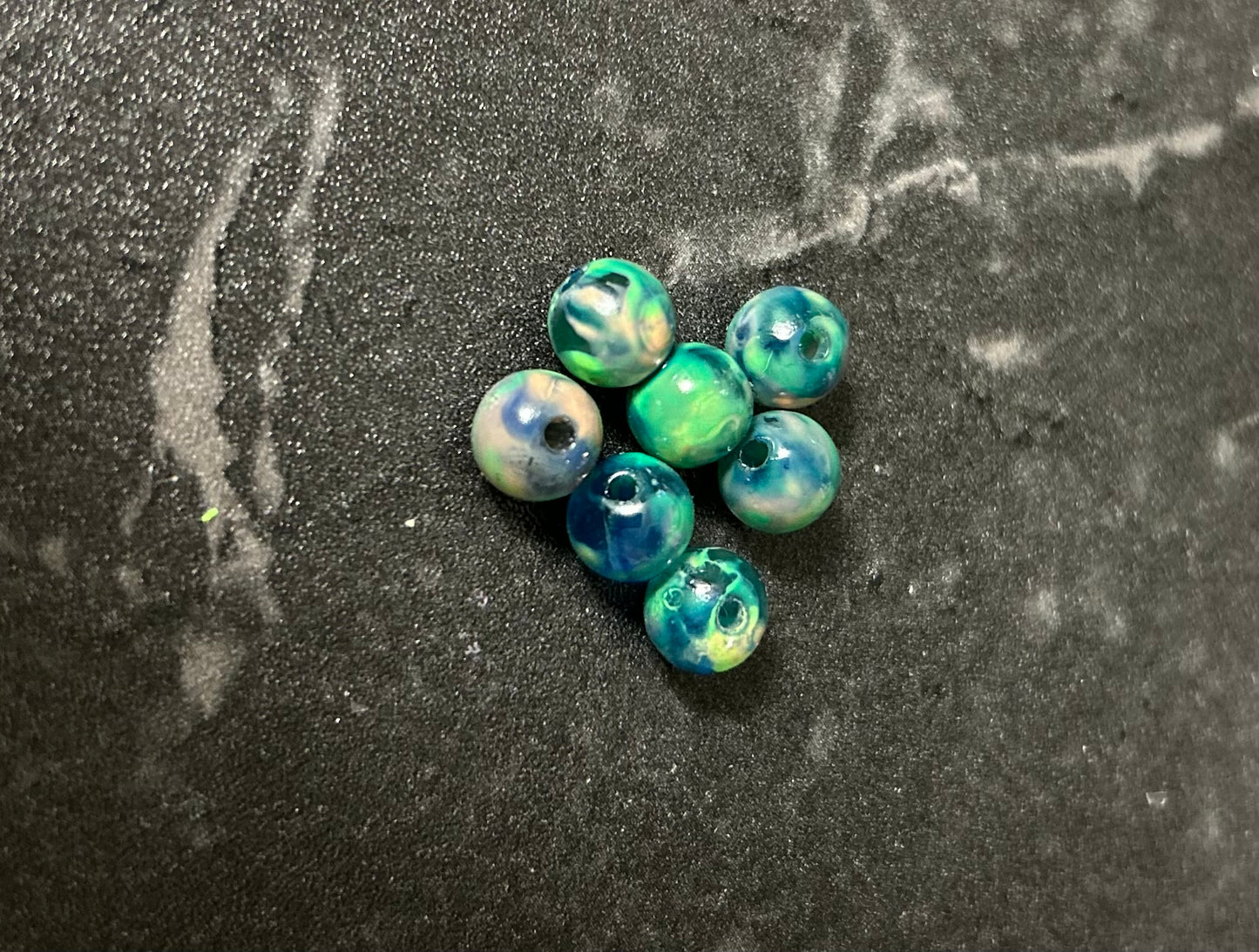 Neon Glow Series | Salmon & Trout beads | GlowN ’ Roe | Astroe Swirl | 6mm | 20 count