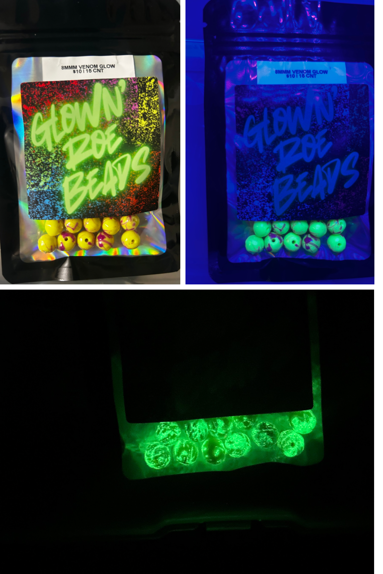 UV Glow series Salmon & Trout beads | Glow Venom