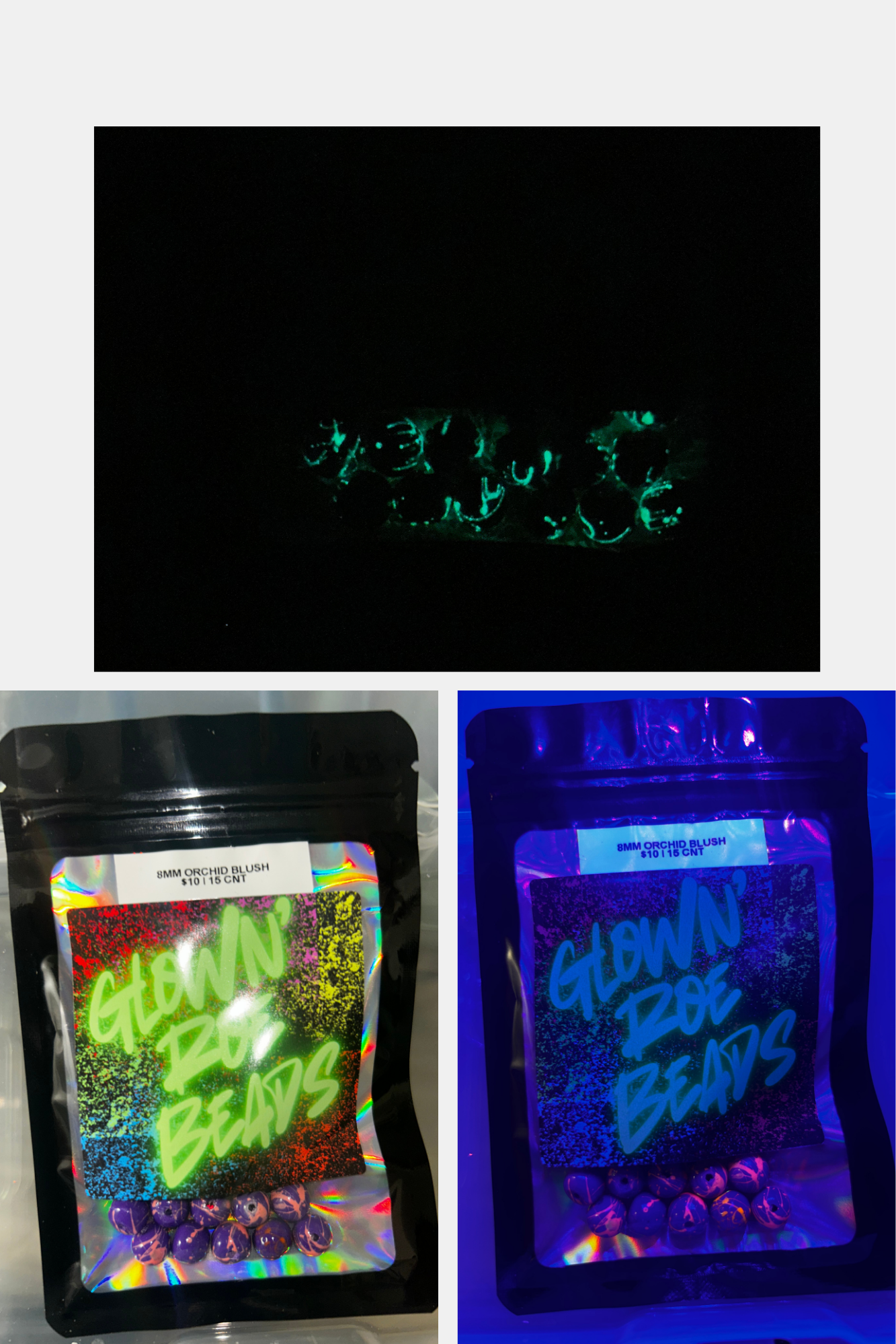 UV Glow Series Salmon & Trout beads | Orchid Blush