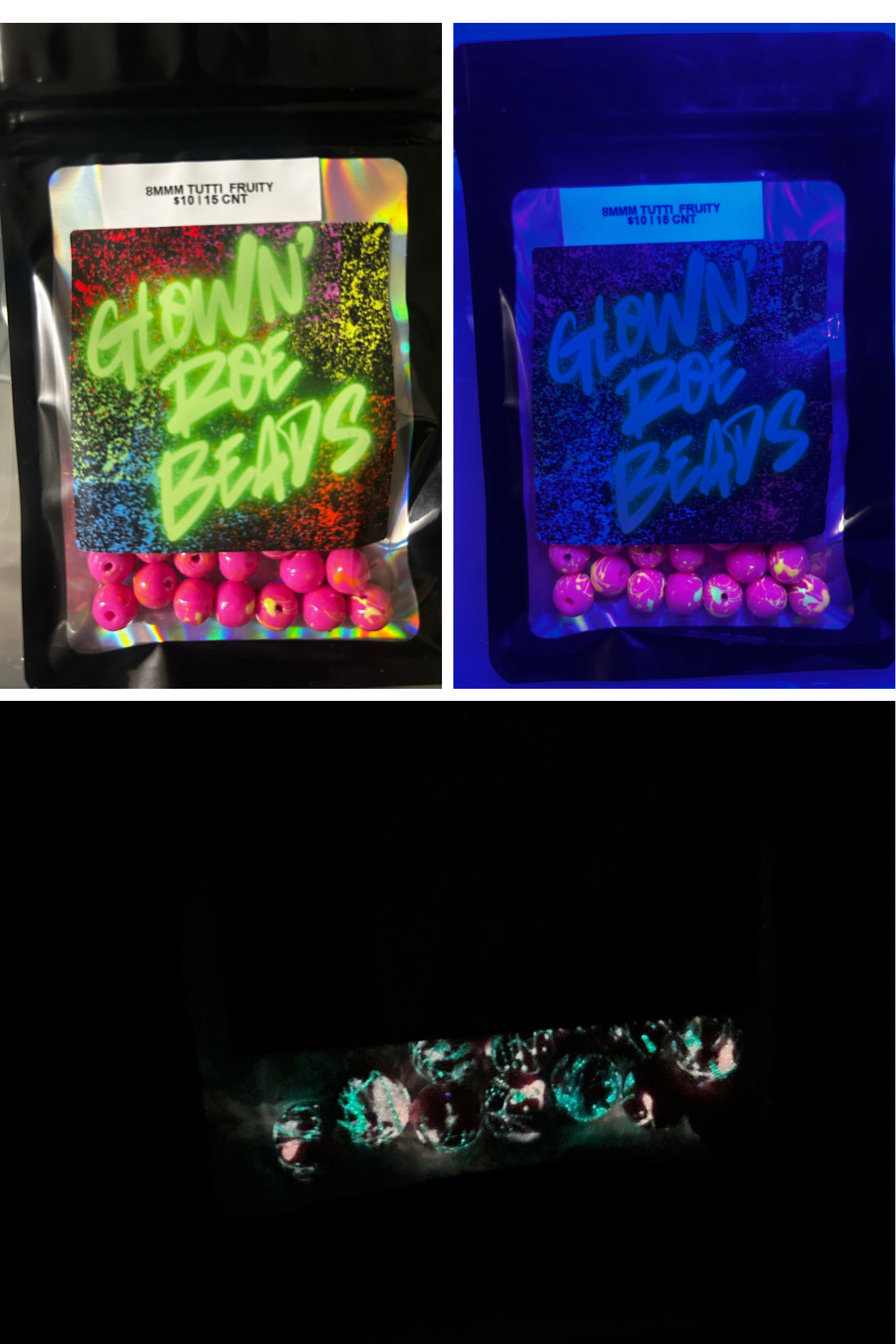 UV Glow Trout & Salmon beads | Tutti Fruiti |
