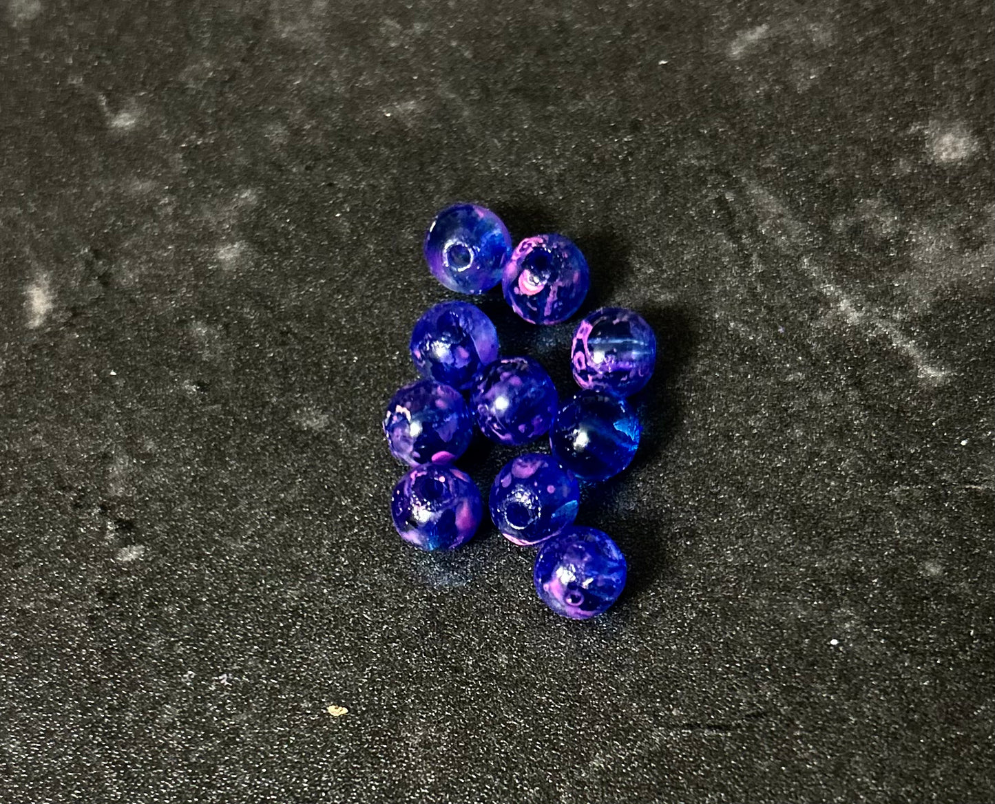 Neon Glow Series | Trout & Salmon beads | Glown’Roe | BlueCherry | 6mm | 20 count