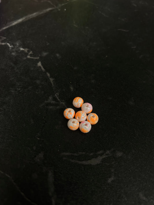 Neon Glow Series |Trout & Salmon beads | GlowN’ Roe | Creamsicle | 6mm | 20 count
