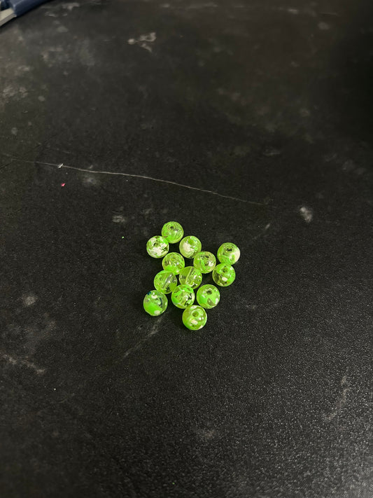 Neon Glow Series | Trout & Salmon beads | GlowN’ Roe | Limeade | 6mm | 20 count