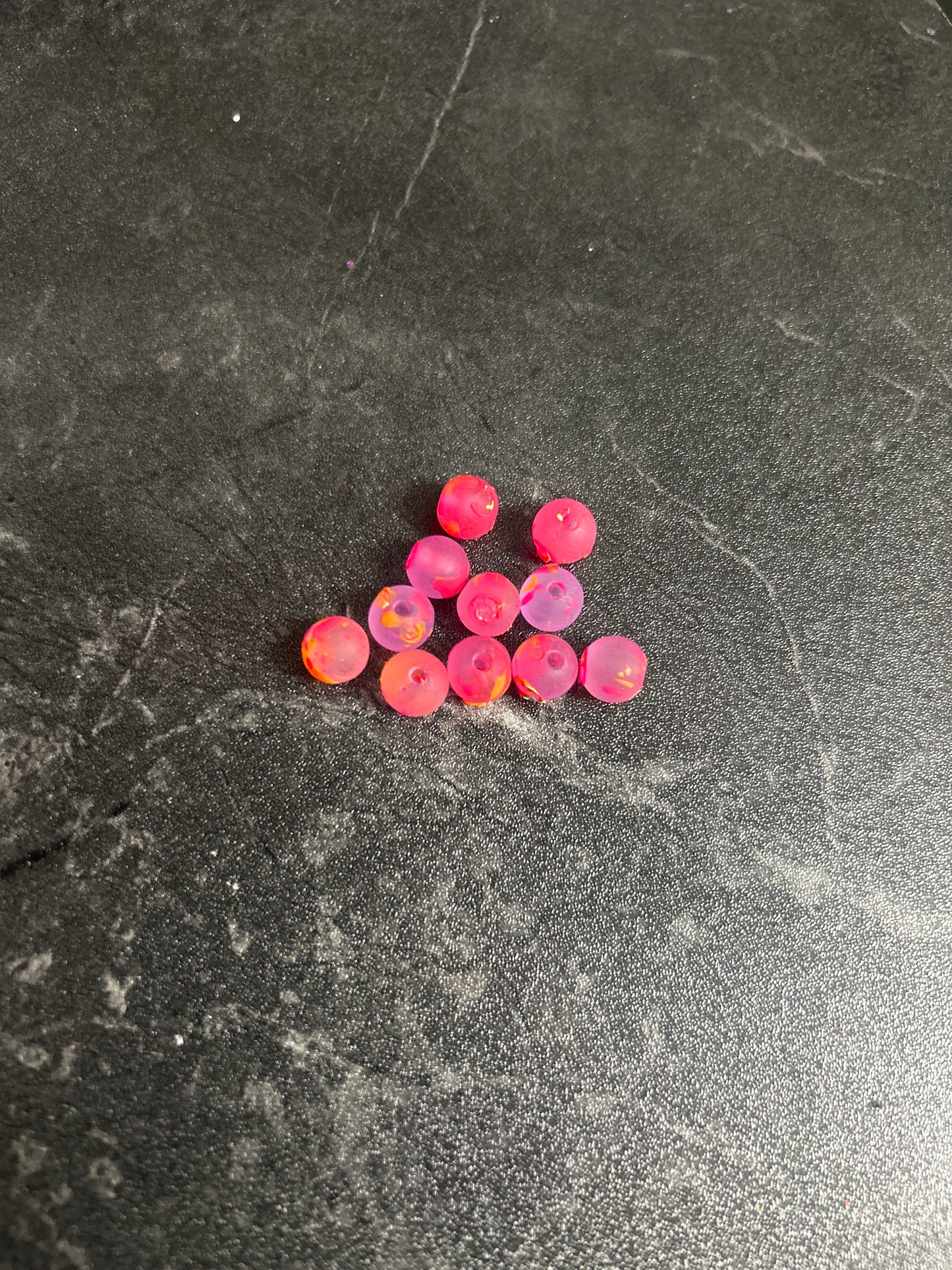 Neon Glow Series | Trout & Salmon Beads | GlowN’ Roe | Peachy Blue | 6mm | 20 count