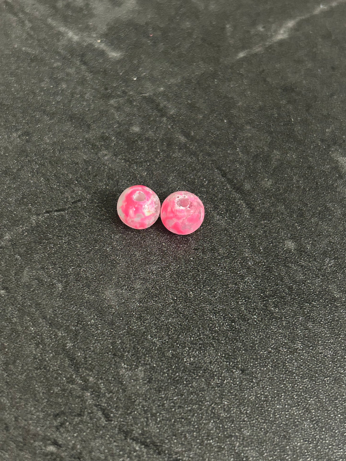 Neon Glow Series | Salmon & Trout beads GlowN’ Roe | Rose Swirl | 6mm | 20 count