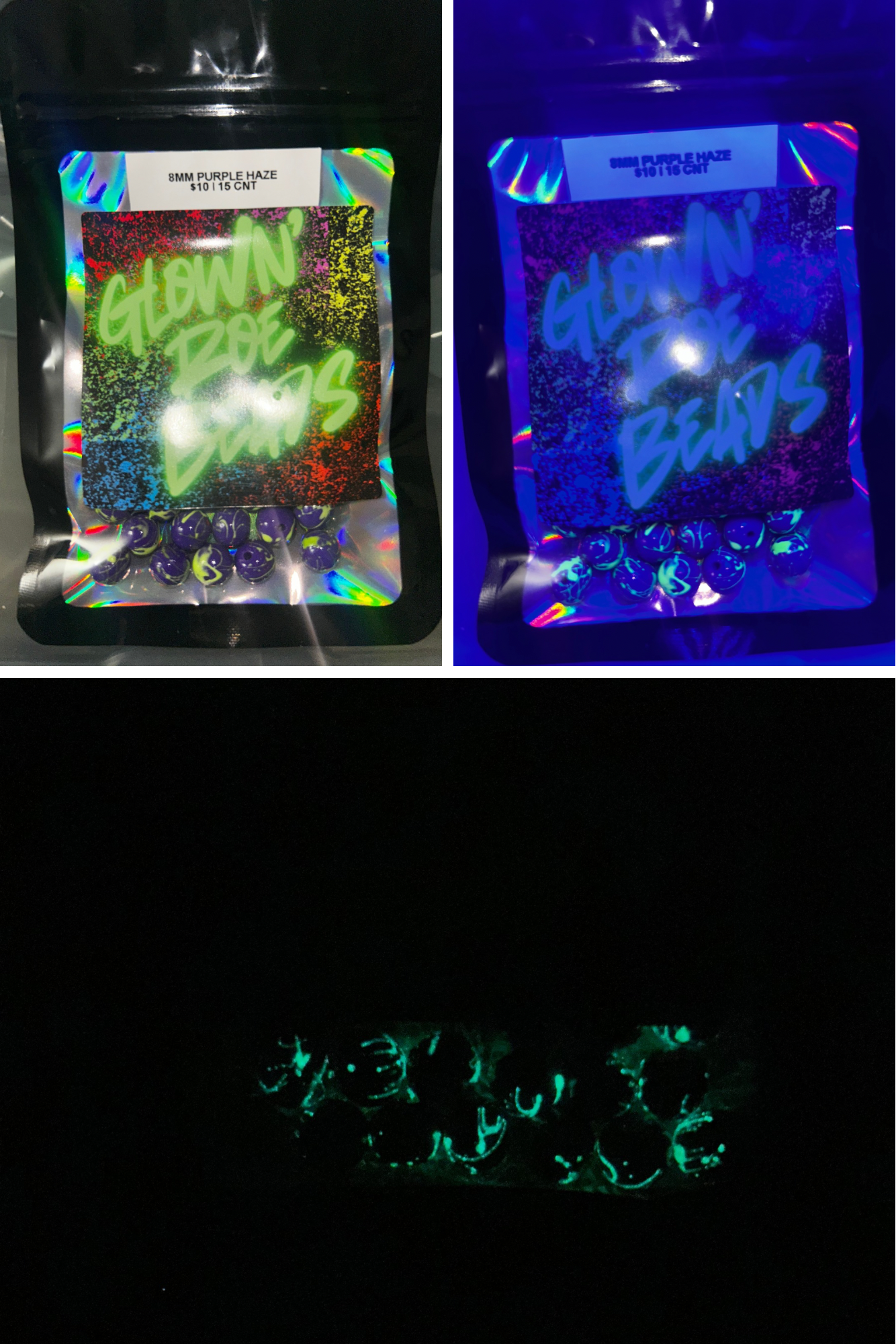 UV Glow Trout & Salmon beads | Purple Haze