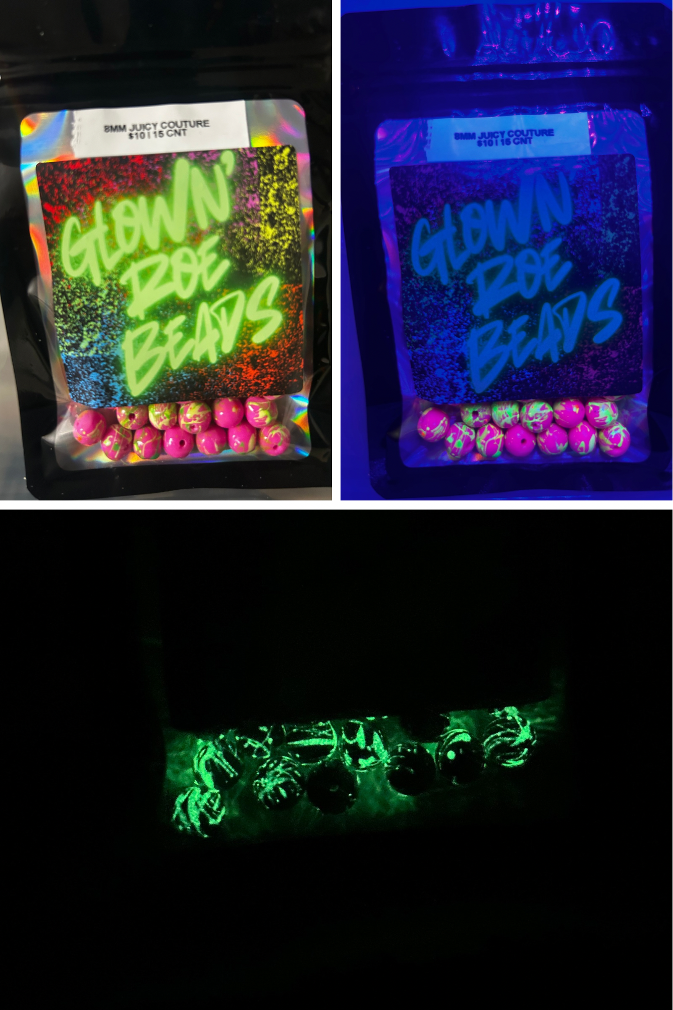 UV Glow Trout & Salmon beads | Juicy Couture |