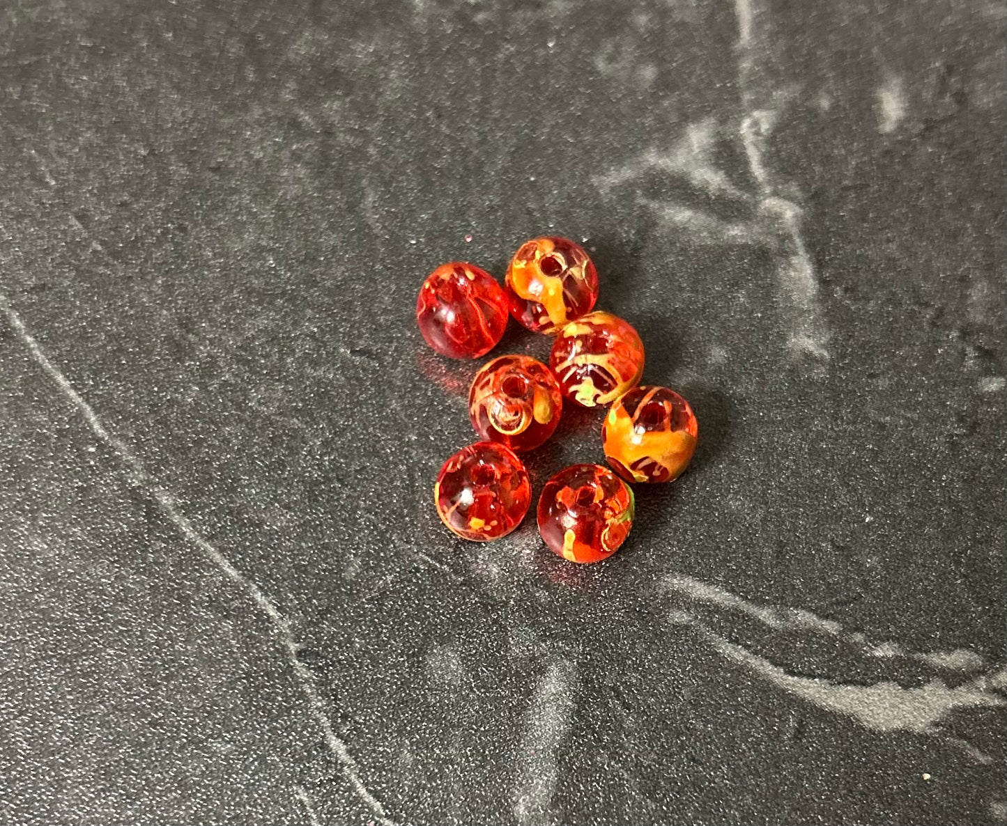 Neon Glow Series | GlowN’Roe beads | Red Rush | 6mm | 20 count