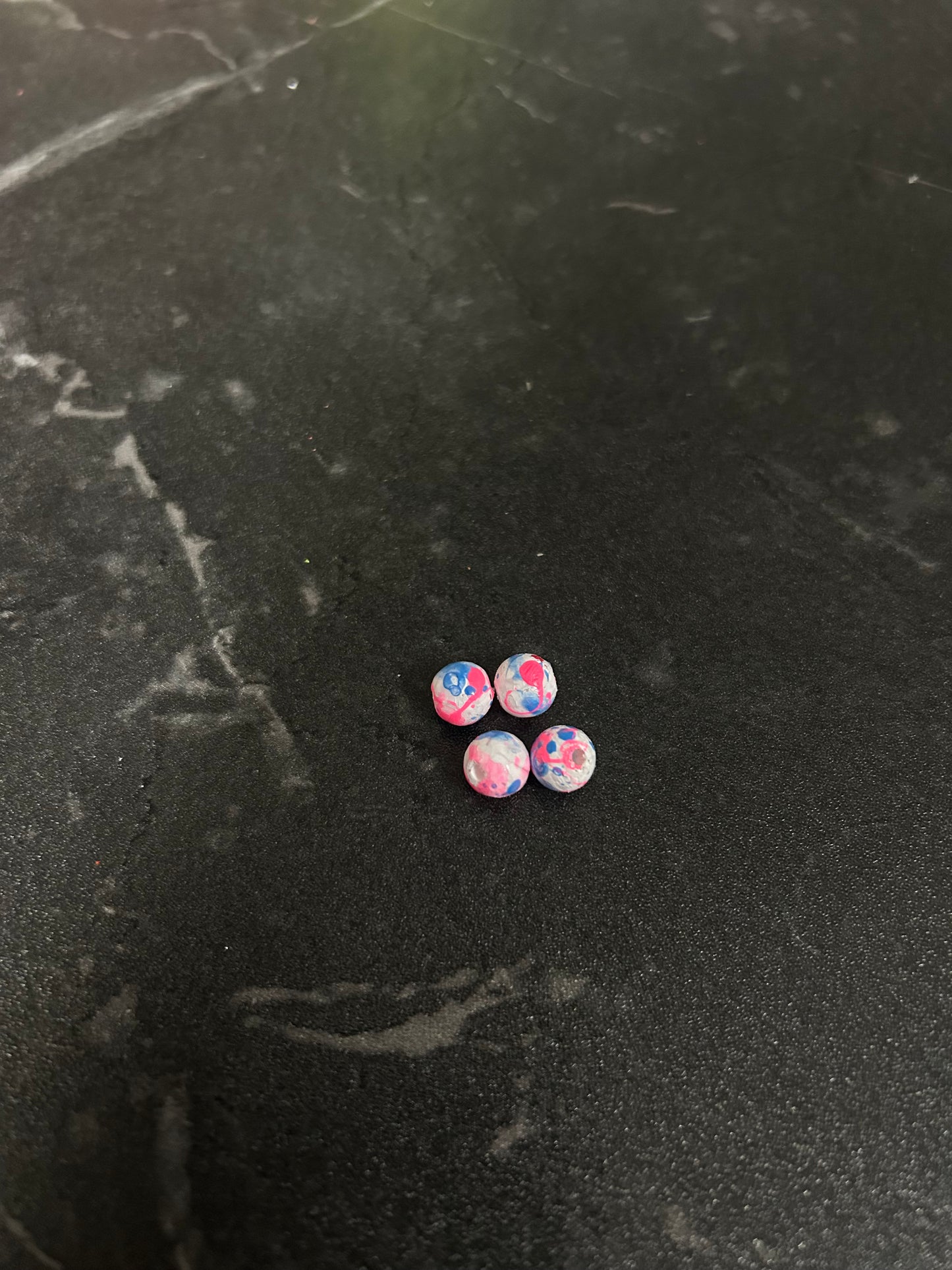 Neon Glow Series | Salmon & Trout beads | GlowN’ Roe | Hot Pink & Blue Swirl | 6mm | 20 count