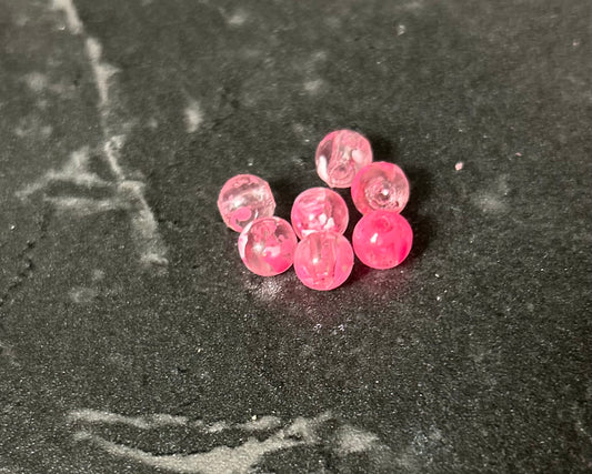 Neon Glow Series | Salmon & Trout beads | GlowN’ Roe | Pink Rush | 6mm | 20 count
