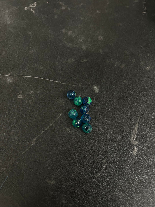 Neon Glow Series | Salmon & Trout beads | GlowN ’ Roe | Aqua Reef | 6mm | 20 count