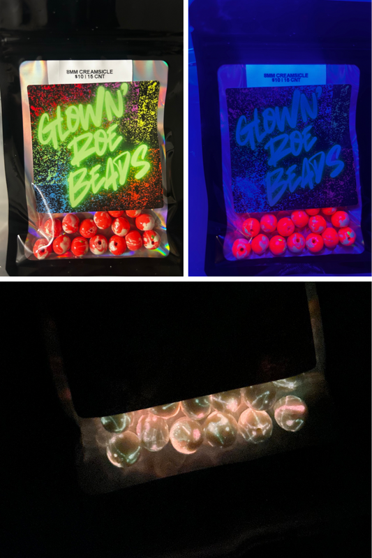 UV Glow Series Salmon & Trout beads | Creamsicle | 8mm