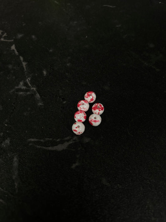 Neon Glow Series |Trout & Salmon beads | GlowN’ Roe | Red Ice | 6mm | 20 count