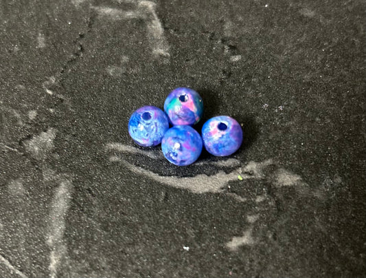 Neon Glow Series | Salmon & Trout beads | GlowN ’ Roe | Galaxy | 6mm | 20 count