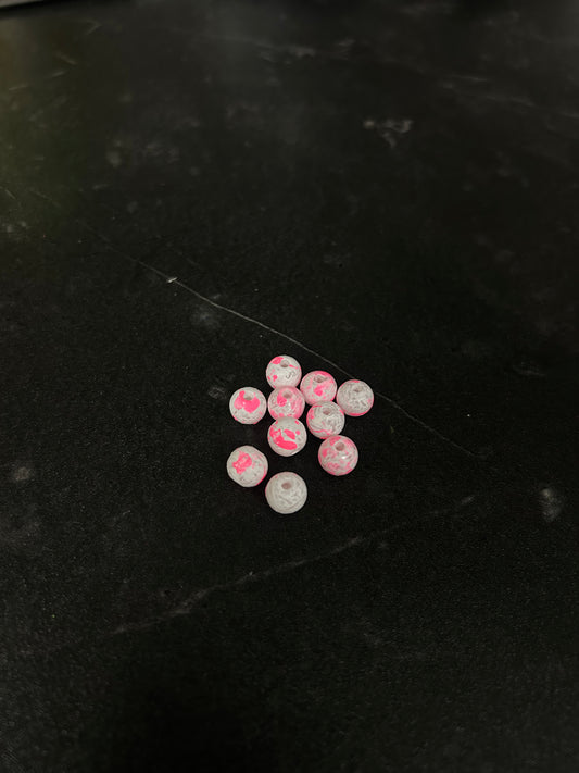 Neon Glow Series | Salmon & Trout beads | GlowN ’ Roe | Crush | 6mm | 20 count